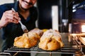 Mexican bread of the dead called pan de muerto traditional from Mexico in halloween