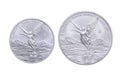 Mexican bullion silver coin comparison Royalty Free Stock Photo