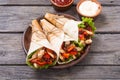 Mexican burrito with chicken Royalty Free Stock Photo