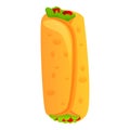 Mexican burrito icon, cartoon style
