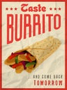 Mexican burrito poster design concept