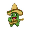 Mexican cactus with guitar