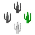 Mexican cactus icon in cartoon,black style isolated on white background. Mexico country symbol stock vector illustration Royalty Free Stock Photo