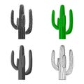 Mexican cactus icon in cartoon style isolated on white background. Mexico country symbol stock vector illustration. Royalty Free Stock Photo