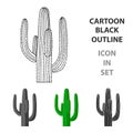 Mexican cactus icon in cartoon style isolated on white background. Mexico country symbol stock vector illustration. Royalty Free Stock Photo