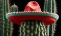 Mexican cactus with sombrero Royalty Free Stock Photo