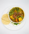 Mexican caldo de res on a white background Royalty Free Stock Photo