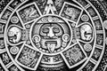 Mexican calendar symbolism on round disc