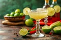 Mexican Cantina with Classic Margaritas and Colorful Decor Royalty Free Stock Photo