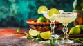 Mexican Cantina with Classic Margaritas and Colorful Decor Royalty Free Stock Photo