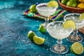 Mexican Cantina with Classic Margaritas and Colorful Decor Royalty Free Stock Photo