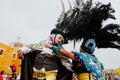 Mexican Carnival, couple of mexican dancers with bright mexican folk costumes