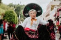 Mexican Carnival, mexican dancers with bright mexican folk costumes