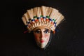 Mexican carnival mask, huehues traditional mask in Mexico Royalty Free Stock Photo