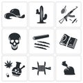 Mexican cartel Vector Icons Set