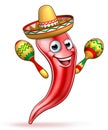 Mexican Cartoon Red Chilli Pepper Mascot Royalty Free Stock Photo