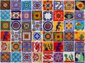 Mexican ceramic tile. Multicolored bright colorful background