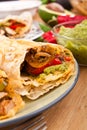 Mexican chicken and beef fajitas