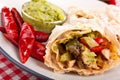 Mexican chicken and beef fajitas