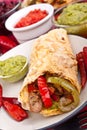 Mexican chicken and beef fajitas