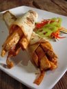 Mexican chicken burritos Royalty Free Stock Photo