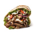 mexican chicken wrap On White Background_Generative_AI