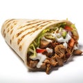 mexican chicken wrap On White Background_Generative_AI