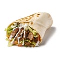 mexican chicken wrap On White Background_Generative_AI