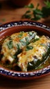 Mexican chiles rellenos with cheese. Royalty Free Stock Photo