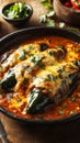 Mexican chiles rellenos with cheese. Royalty Free Stock Photo