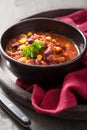 Mexican chili con carne in black bowl Royalty Free Stock Photo