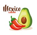 Mexican chili pepper with avocado