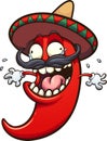 Crazy laughing and crying Mexican chili pepper