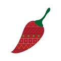 Mexican chilli flat style icon vector design