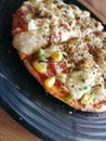 The Mexican chilli Peper pizza served at Pizza hut, Texas