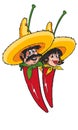 Mexican Chilli Pepper Couple Royalty Free Stock Photo