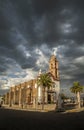 Mexican church in a small town of Aguascalientes, Mexico, in a modest interpretation of Baroque art