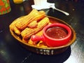 Mexican Churros with Chocolate. DÃÂ­a de los Muertos.