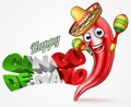 Mexican Cinco De Mayo Chilli Pepper Design Royalty Free Stock Photo