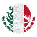Mexican coat of arms with eagle. Symbol of Mexico flag emblem