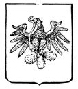 Mexican Coat of Arms is a South American coat, vintage engraving