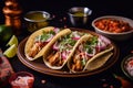 mexican cochinita pibil tacos with habanero sauce