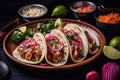 mexican cochinita pibil tacos with habanero sauce