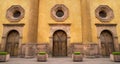 Mexican colonial style house in Queretaro Mexico, classic wood doors