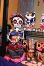 Mexican colorful skull skeleton, dias de los muertos day of the death dead