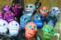 Mexican colorful skulls skeleton dias de los muertos day of the death dead