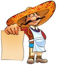 Mexican cook with menu. Royalty Free Stock Photo