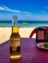 Mexican corona beer on beach in Puerto Vallarta