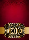 Mexican cowboy belt buckle design - poster - card template Royalty Free Stock Photo