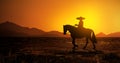 Mexican cowboy on horseback Royalty Free Stock Photo